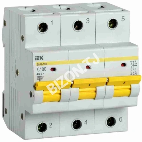 Автомат выключатель ВА47-150 3Р 125A 15кА С IEK