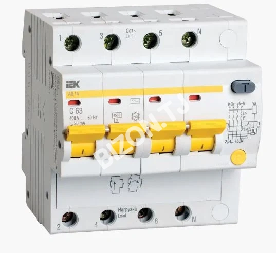 Дифференциальный автомат АД14 4Р 63A, IEK
