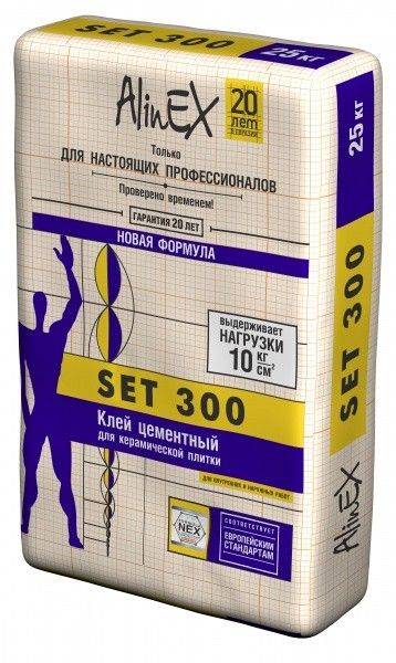 Клей цементный " Alinex SET 300", 25 кг