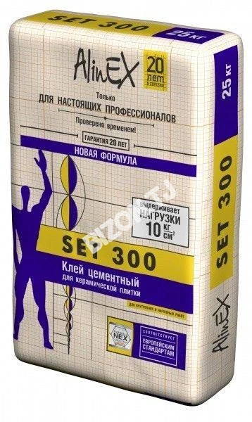 Клей цементный " Alinex SET 300", 25 кг