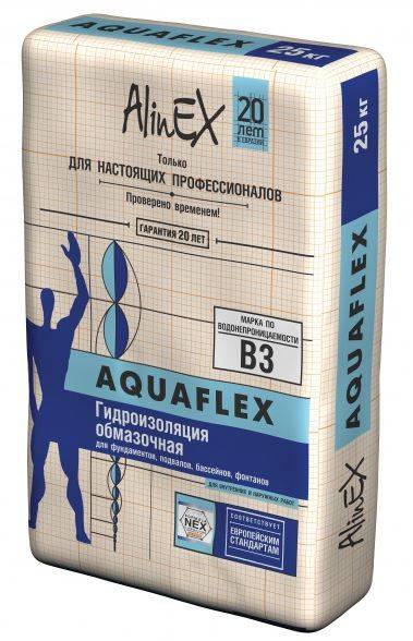 Гидроизоляционная смесь Аквафлекс ALINEX, 25кг.