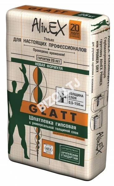 Шпатлевка гипсовая “Alinex” GLATT, 25кг.