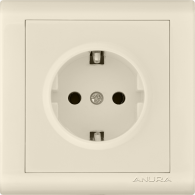 Розетка одноместная с заземляющим контактом Anura Anamur