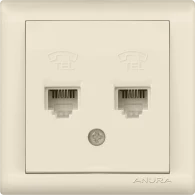 Двойная розетка телефонная RJ11 ANURA Anamur