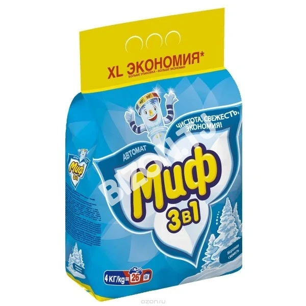 Стиральный порошок Миф 3в1 автомат, 4кг