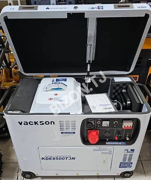 Генератор дизельный VACKSON KDE8500T3N 5.5 кВт в шумопоглощающем кожухе, трехфазный 3