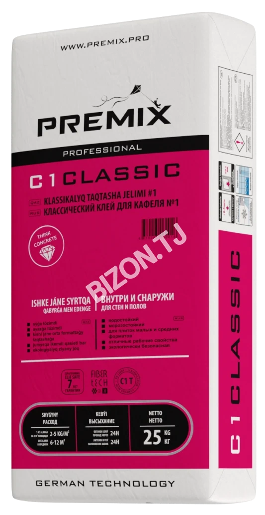 Premix C1 Classic клей для кафельной плитки, 25кг