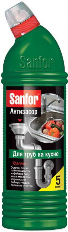 Гель для удаления засоров для труб Sanfor, 1000г