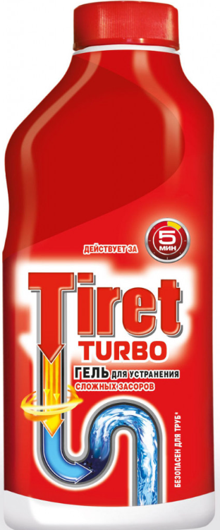 Гель для удаления засоров Tiret Turbo, 500 мл