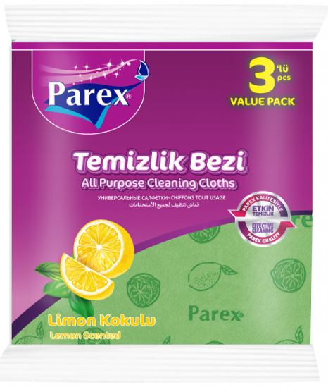 Салфетка для уборки Parex c ароматом лимона, 3шт