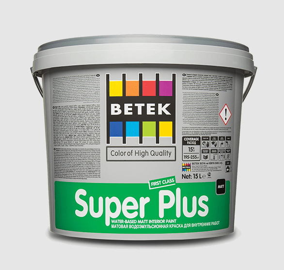 Матовая водоэмульсионная краска Betek Super Plus для внутренних работ, 2,5кг