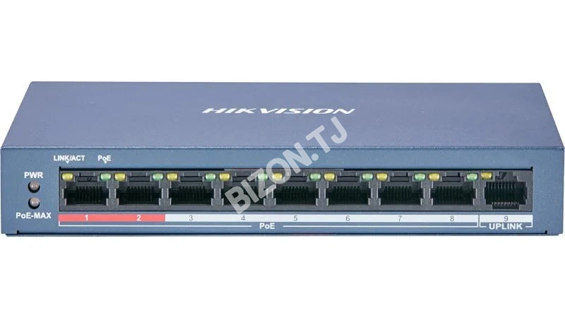 Сетевой коммутатор Hikvision DS-3E0109P-E/M, 8-портовый