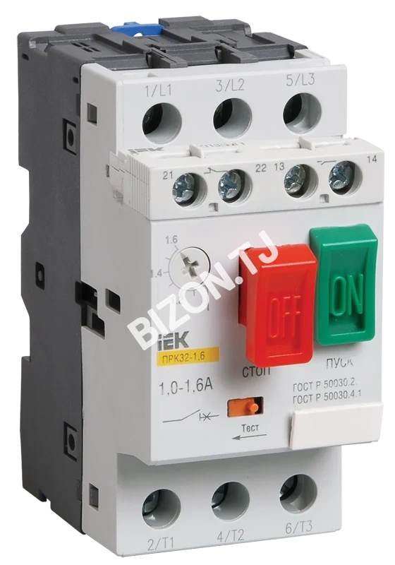 Пускатель ПРК32-6,3 In=6,3A Ir=4-6,3A Ue 660В, IEK