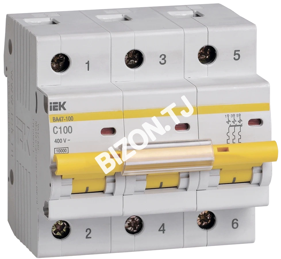 Автомат выключатель ВА47-100 3Р 100A 10кА С IEK
