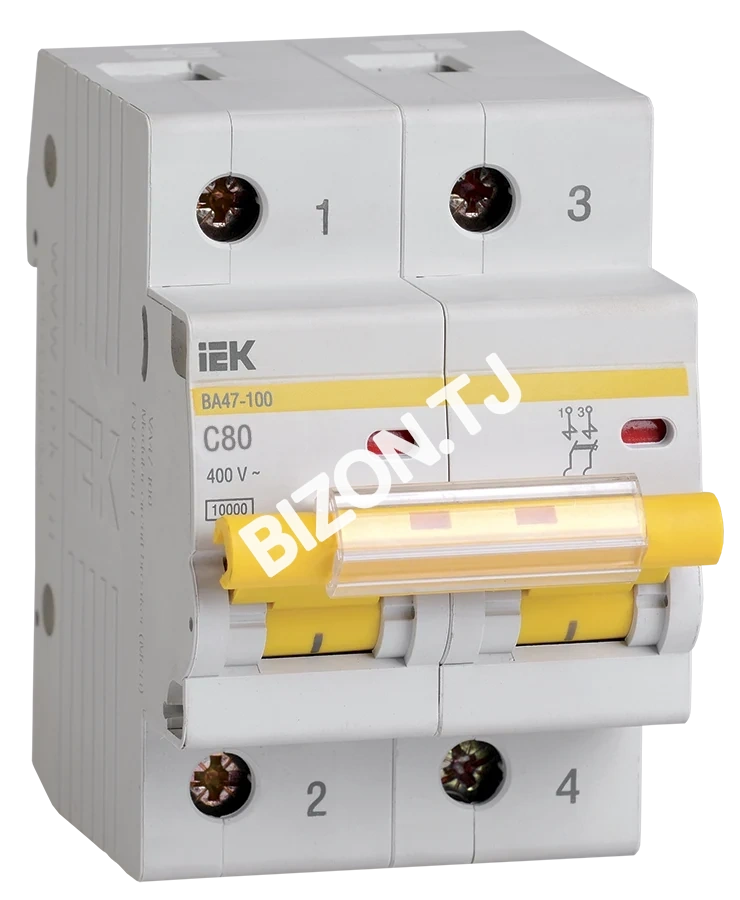Автомат выключатель ВА47-100 2Р 80A 10кА С IEK