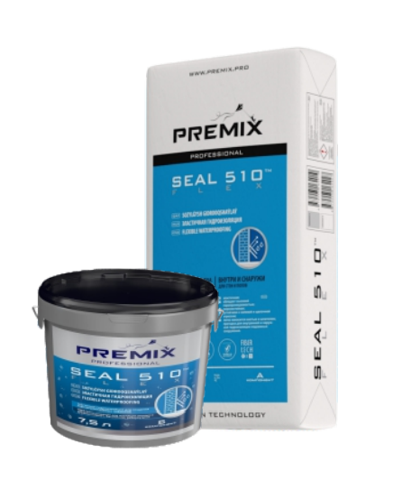 Premix Seal 510 Flex Эластичная двухкомпонентная гидроизоляционная смесь, 25кг