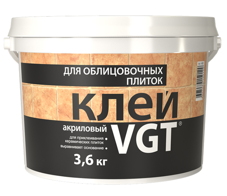 Клей акриловый VGT для облицовочных плиток, 3,-6кг