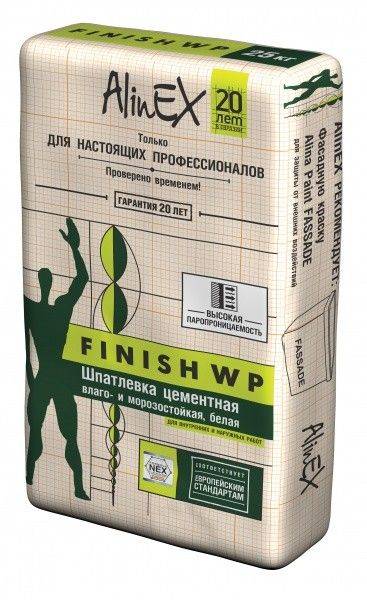 Шпатлевка цементная AlinEX "FINISH WP", 25кг.