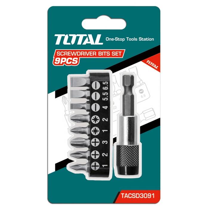 Набор насадок для шуруповерта TOTAL TACSD3091, 9шт