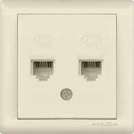 Двойная розетка телефонная RJ11 ANURA Anamur