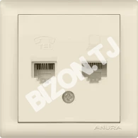 Розетка двойная компьютерная(RJ45) + телефонная(RJ11) ANURA Anamur