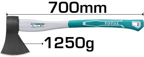 Топор TOTAL THT7812506 700мм, 1250г