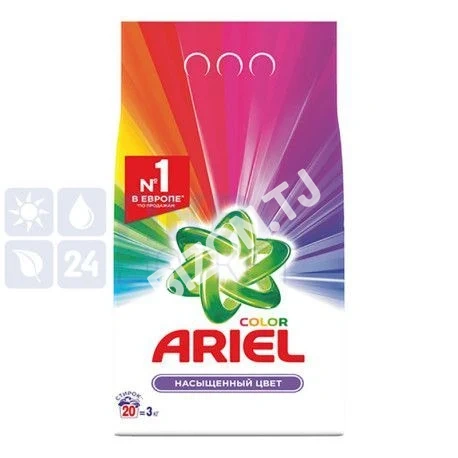 Стиральный порошок Ariel для цветного белья, насыщенный цвет (автомат), 3кг