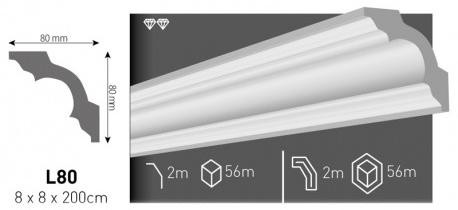 Потолочный плинтус(Багет) Vidella L80 80x80mm