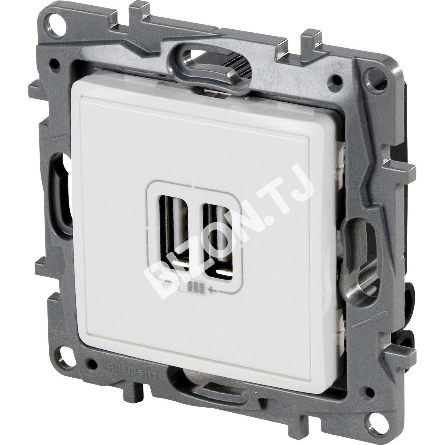 Зарядное гнездо 2-порта USB, LEGRAND NILOE 764594, 76x76x42мм, 2.4A/5V
