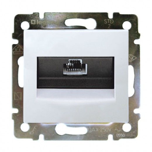 Розетка RJ45 1выход кат.5е UTP, LEGRAND VALENA 774238, белая монтаж на винтах