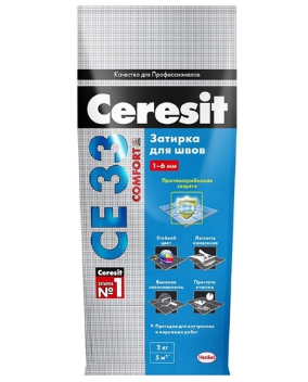 Эластичная затирка для межплиточных швов CERESIT CE 33 COMFORT, 5кг