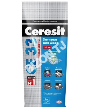 Эластичная затирка для межплиточных швов CERESIT CE 33, COMFORT, 25кг