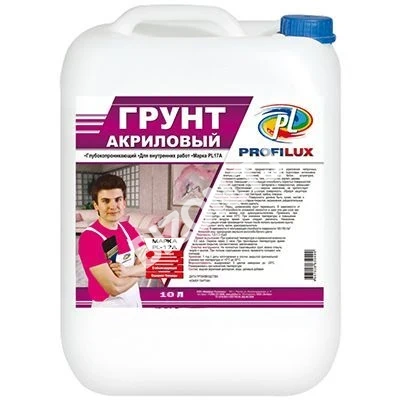 Акриловый грунт для внутренних и наружных работ PROFILUX, PL-17A  1л 1л