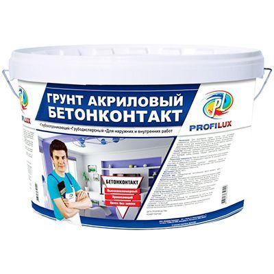 Бетонконтакт грунт акриловый для внутренних и наружных работ PROFILUX, 12кг