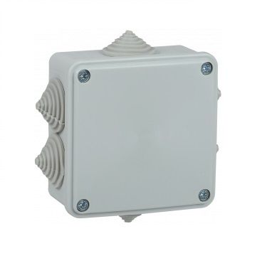 Коробка распределительная КМ IEK для о/п 100х100х45мм IP44 6 вводов серая (7035)