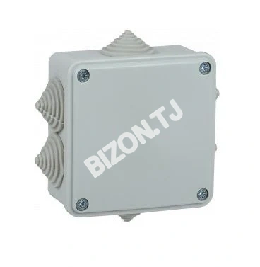 Коробка распределительная КМ IEK для о/п 100х100х45мм IP44 6 вводов серая (7035)