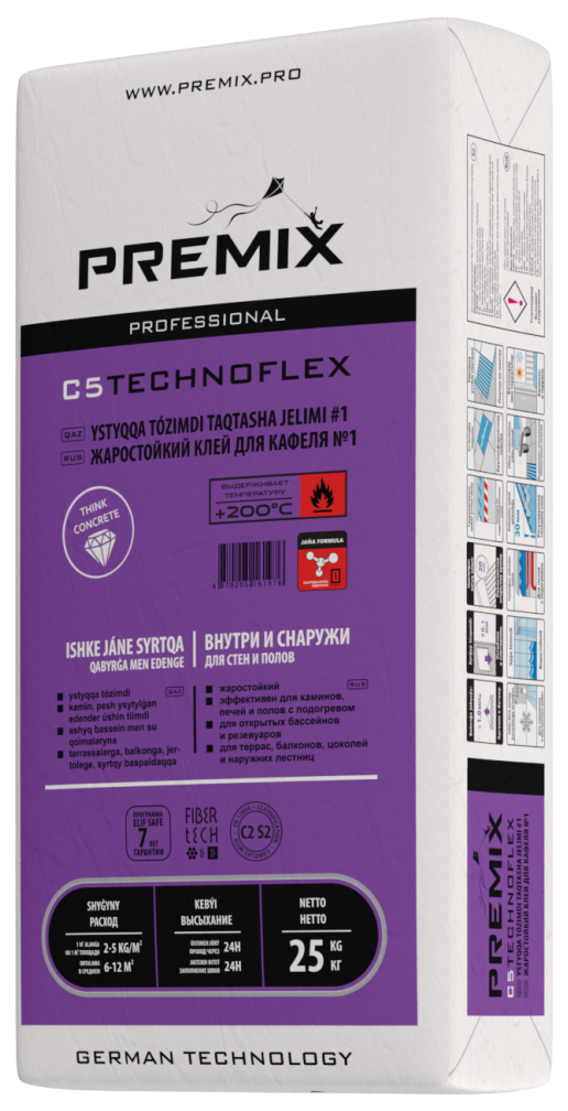 Premix C5 Technoflex Эластичный клей для кафеля, 25кг