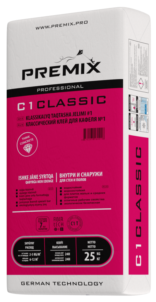 Premix C1 Classic клей для кафельной плитки, 25кг