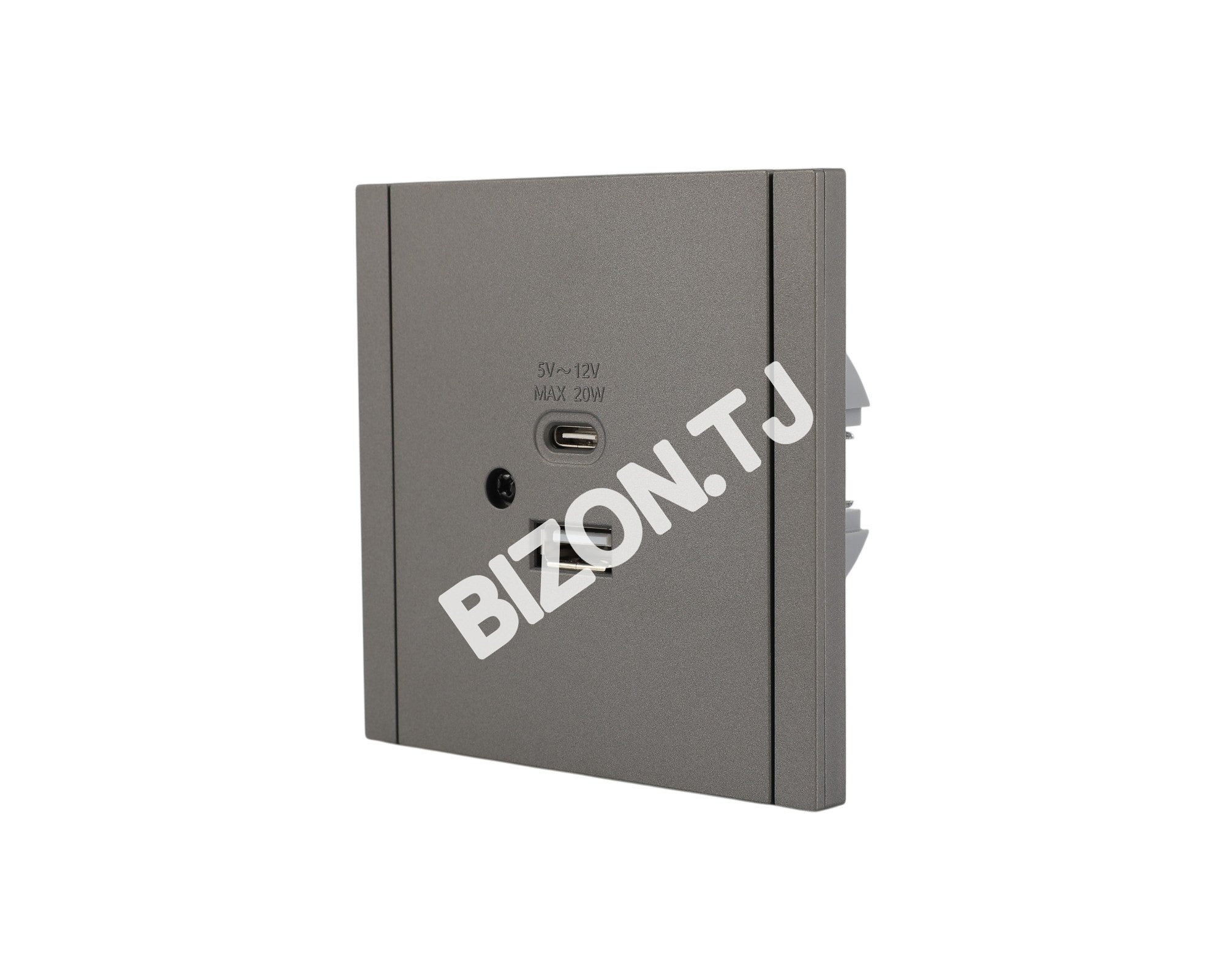 Розетка USB+TYPE C 20Вт, с / у, Темно-серая, серия NIZMO, ELECTRIC 96 / 8, 283-03580 12