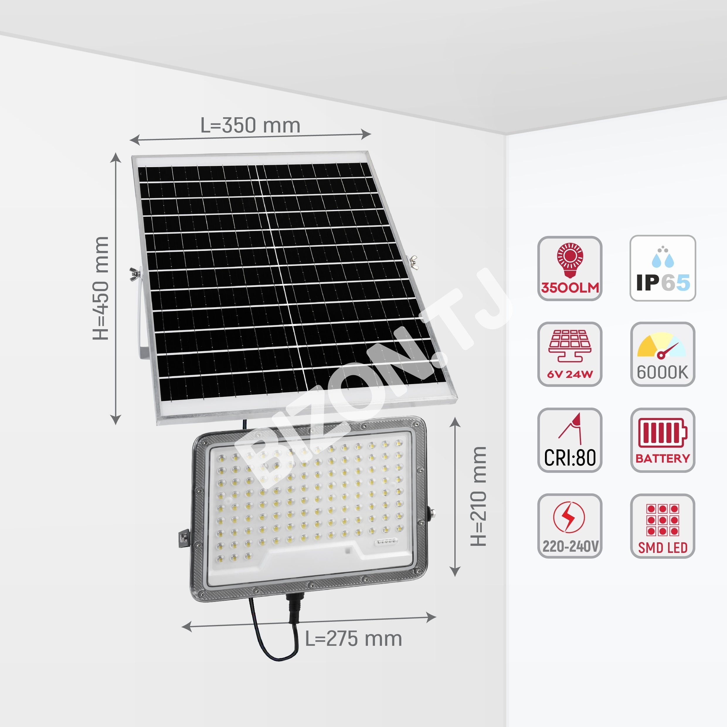 Светильник Solar светильник AG-SW3-1000 черный 4000 К 1000 лм, 224-03516 18