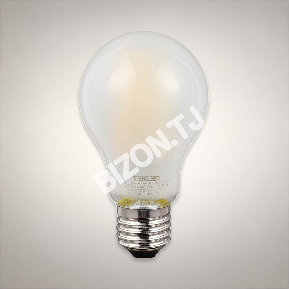 Лампа LED Filament Bulb A60 GLS E27 6.5 Вт 85-265 В 4000 К F, 527-15748