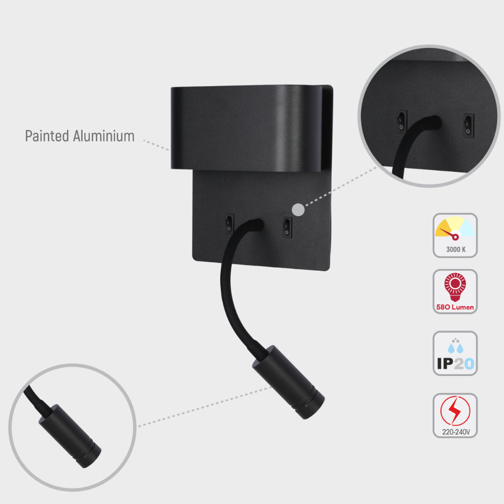 Бра Dual-Source LED настенный Sconce с Adjustable Goosen, 182-03430 6