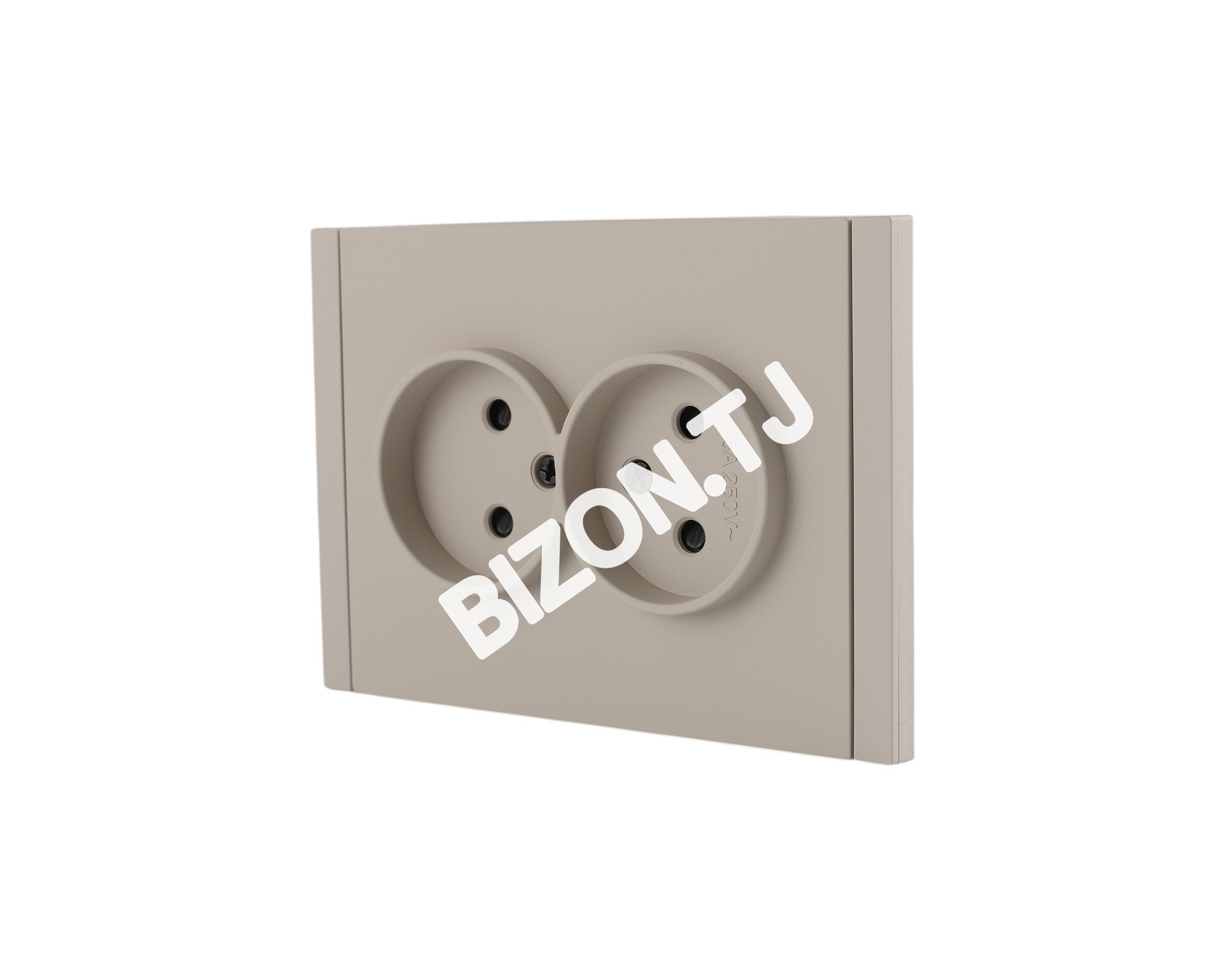 Розетка 2-я 2pin б / з, с / у, Мокко, серия NIZMO, ELECTRIC 84 / 7, 283-03618 17