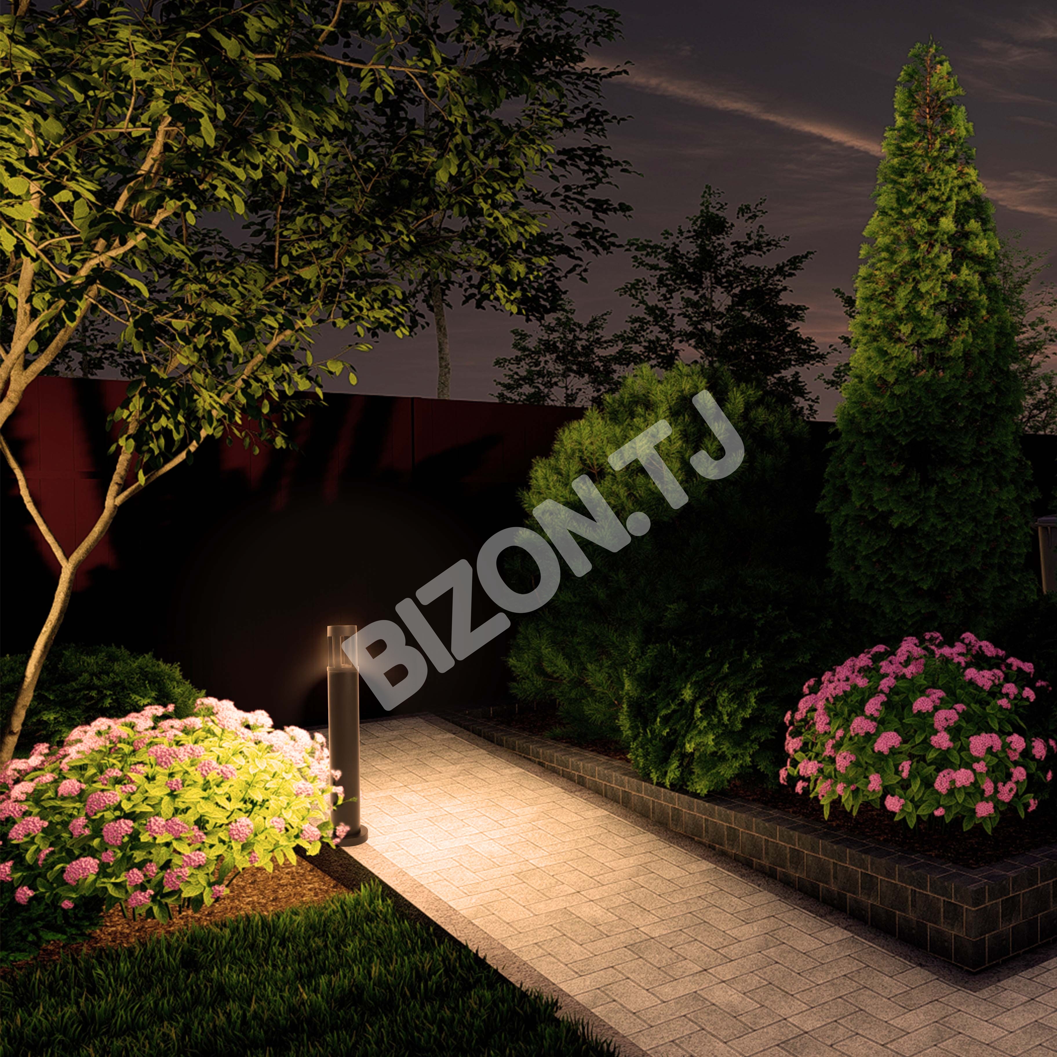 Светильник GAZON LED 9011A 10 Вт (80см) черный 4000 К D108×2, 260-036660 4
