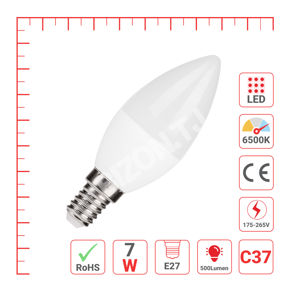 Lampa LED C37 7 Вт E27 6000 К, 527-15112 3