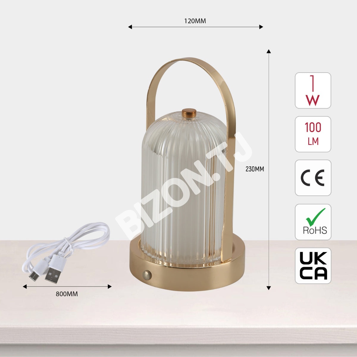 Светильник настольный LED Acrylic D120H230 FRECH золотой, 130-03720 4