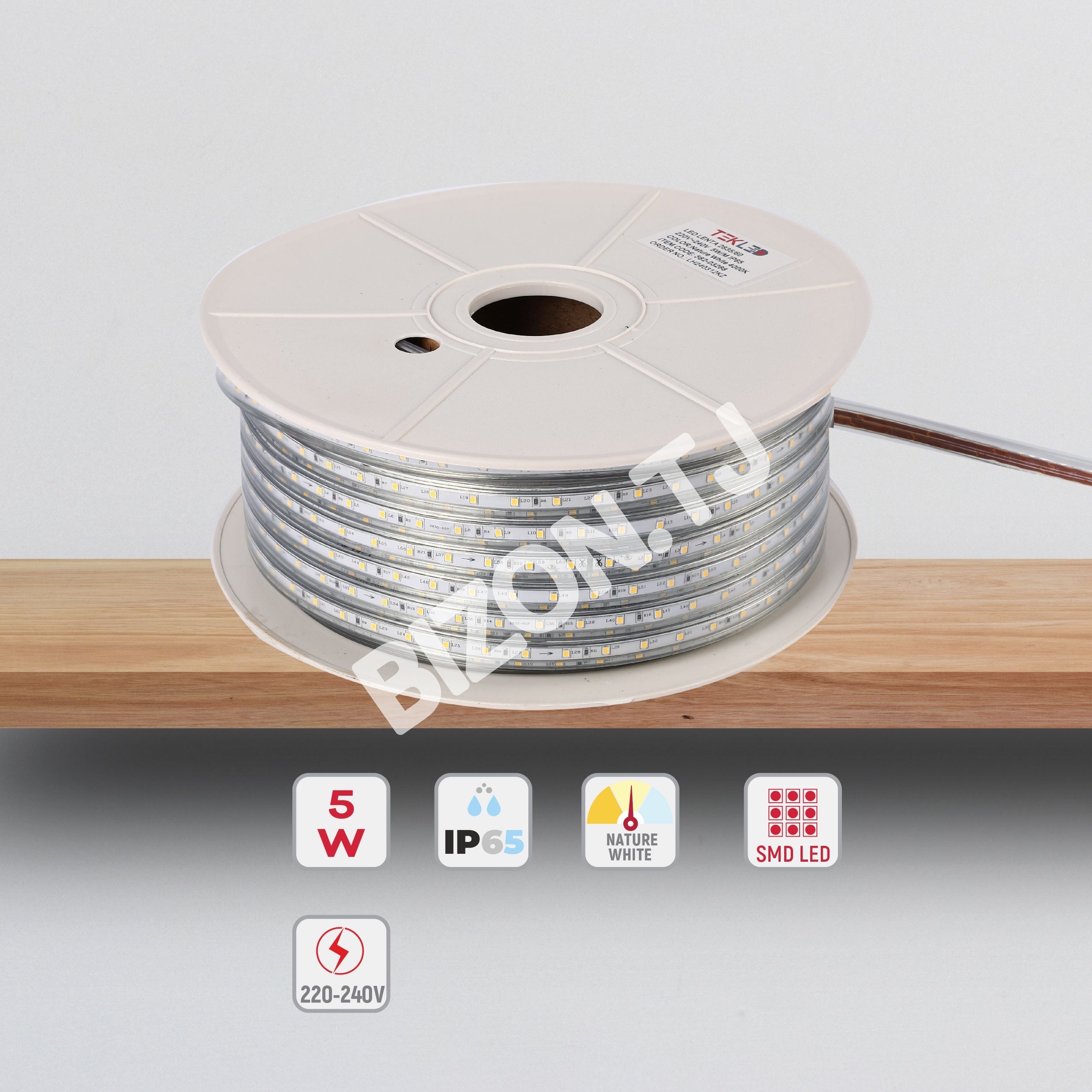 LED lentа 2835 / 60L 220 В оранжевый 7 Вт / M IP6550 м, 582-03271 22