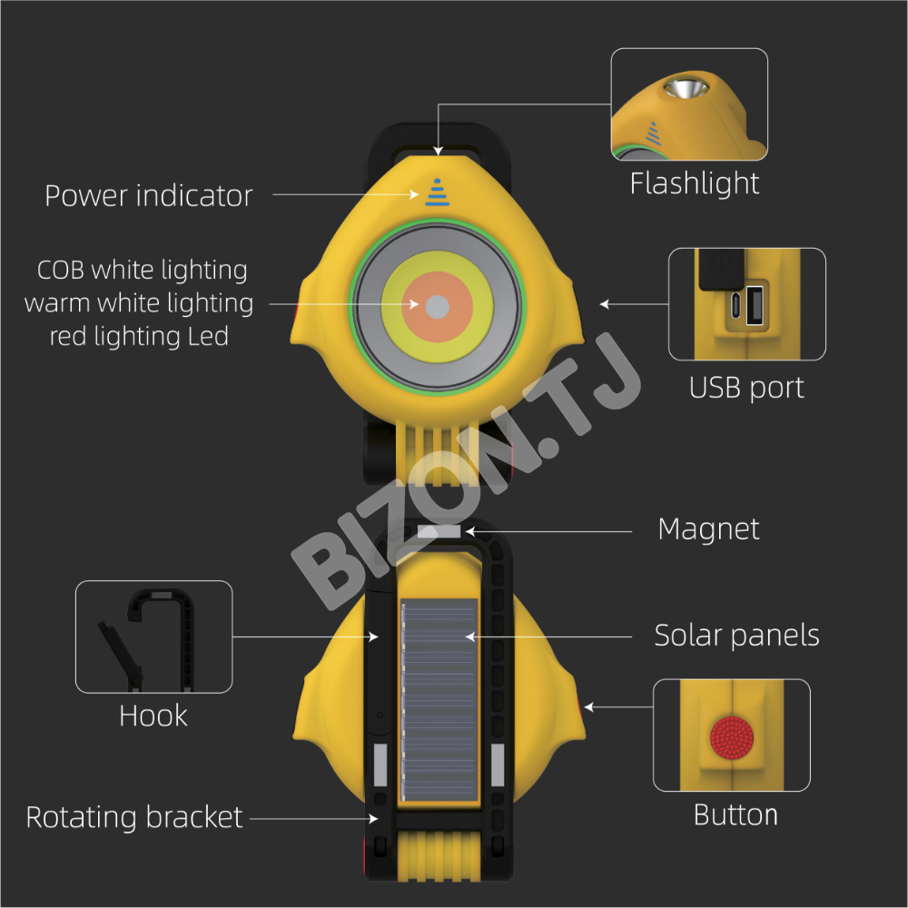 LED WORK светильник с SOLAR WY021 10 Вт 7LIGHT, 224-03452 3