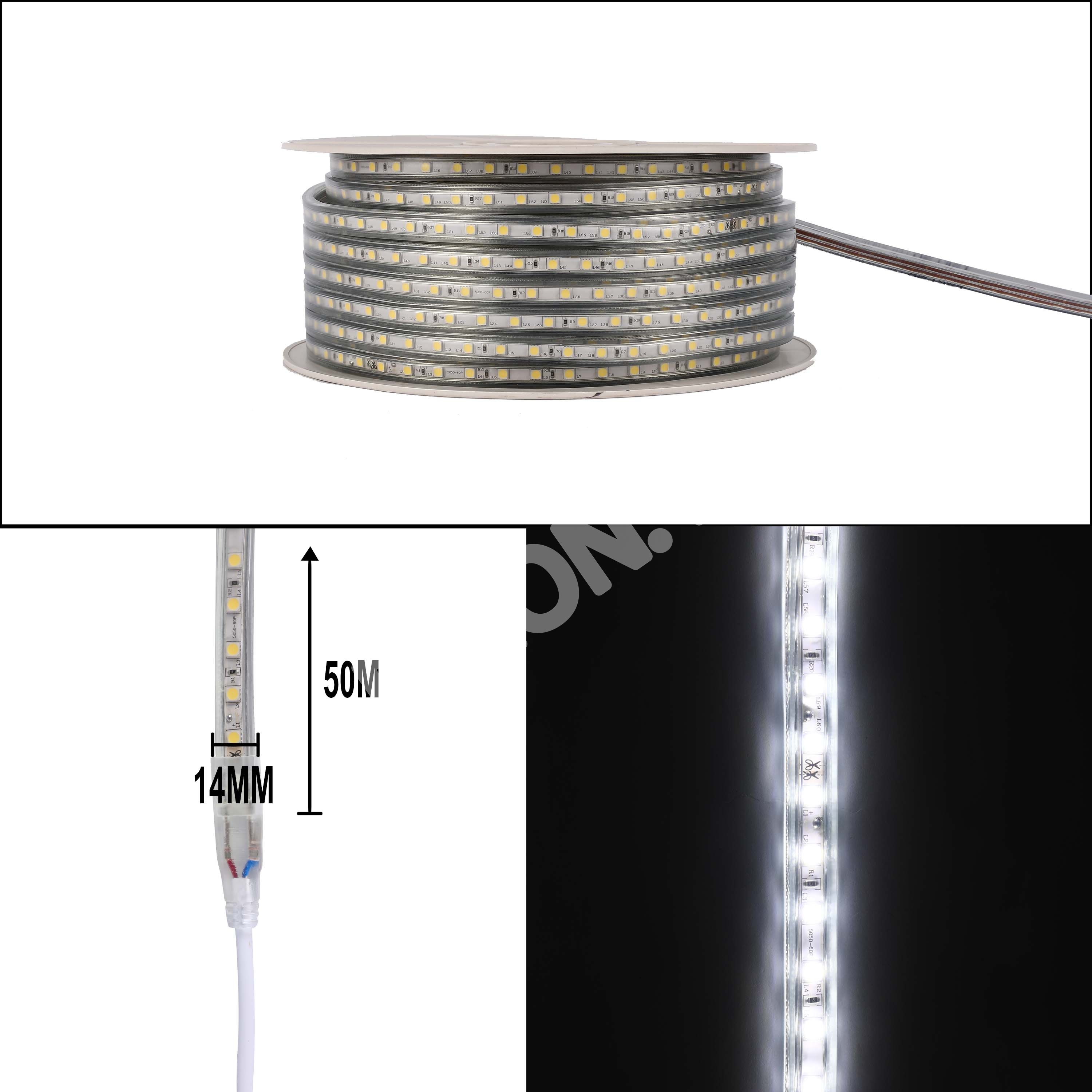 LED lenta 5050 / 60 220 В белый 6.5 Вт / m. IP65 (TD) 50 м, 582-03260 5