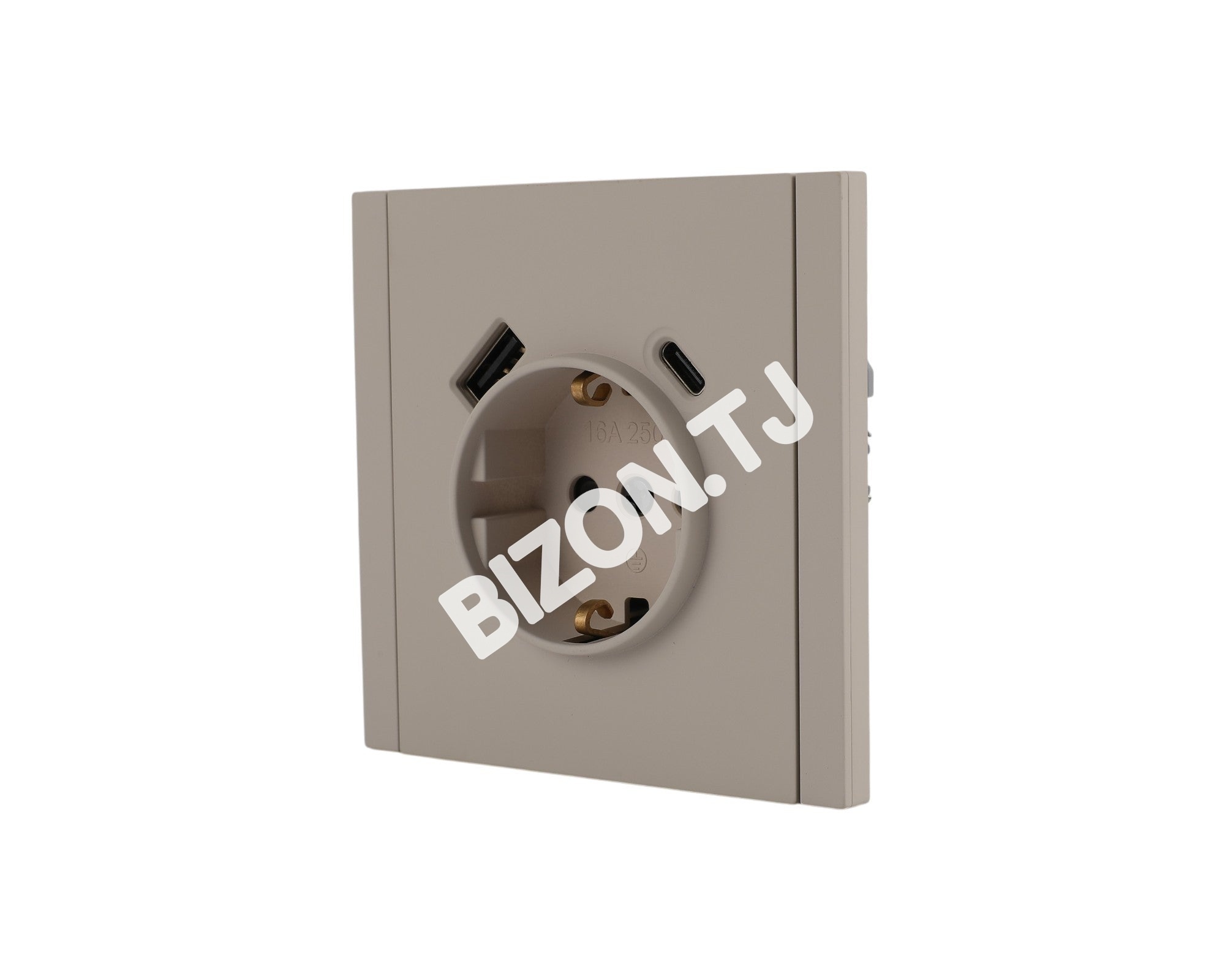 Розетка Schuko с USB+TYPE C 20Вт, с / у, Темно-серая, серия NIZMO, ELECTRIC 96 / 8, 283-03592 17